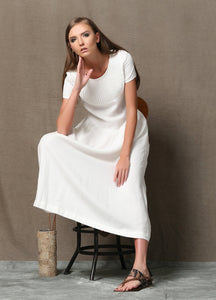 Plus size dress, Linen Dress, maxi linen, white dress woman, woman dress, long dress, plus size clothing, linen dress for women C536
