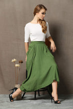Load image into Gallery viewer, loose fitting Designer linen skirt C619
