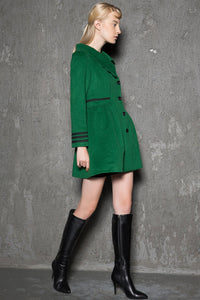 Green coat, warm coat, womens coat, wool coat, short jacket, warm coat, winter jacket, asymmetrical coat, unique jacket, coat C718
