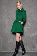 Load image into Gallery viewer, Green coat, warm coat, womens coat, wool coat, short jacket, warm coat, winter jacket, asymmetrical coat, unique jacket, coat C718
