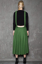 Load image into Gallery viewer, Green wool  pinafore dress C733
