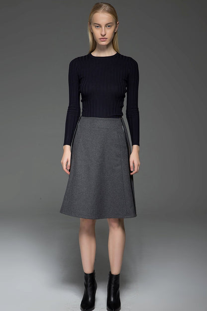 Gray skirt, wool skirt, winter skirt, womens skirts, midi skirt, gray wool skirt, office skirt, wool skirt women, winter wool skirt C774
