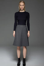 Load image into Gallery viewer, Gray skirt, wool skirt, winter skirt, womens skirts, midi skirt, gray wool skirt, office skirt, wool skirt women, winter wool skirt C774
