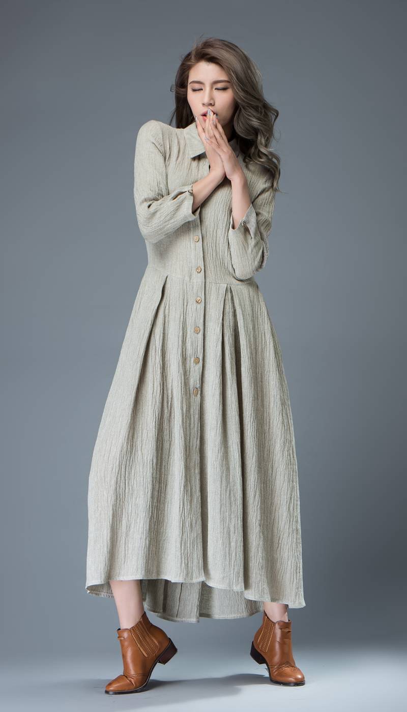 linen shirt dress