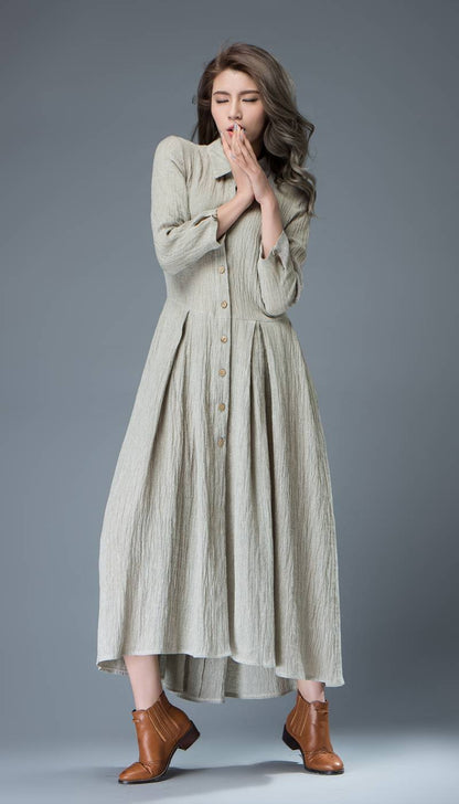 linen shirt dress