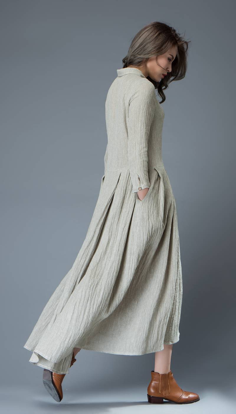 long linen dress