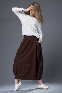 Long linen skirt, Brown Linen Skirt, linen skirt, long linen skirt with pockets, summer skirt, linen summer skirt, handmade skirt C861