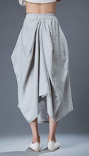 Load image into Gallery viewer, Modern Gray Skirt - Linen Casual Comfortable Everyday Trendy Contemporary Designer Women&#39;s Skirt C869
