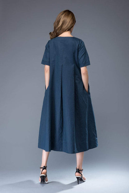 Linen Dress, linen tunic, tunic dress, linen dress midi, plus size linen tunic, linen womens clothing, loose linen tunic, casual dress C940