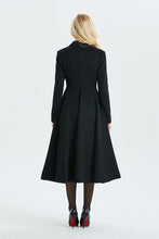 Load image into Gallery viewer, Women&#39;s black wool maxi coat C1338
