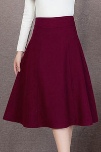 Thick A Line Wool Skirt, Flared Skirt, High Waist Full Skirt C251801